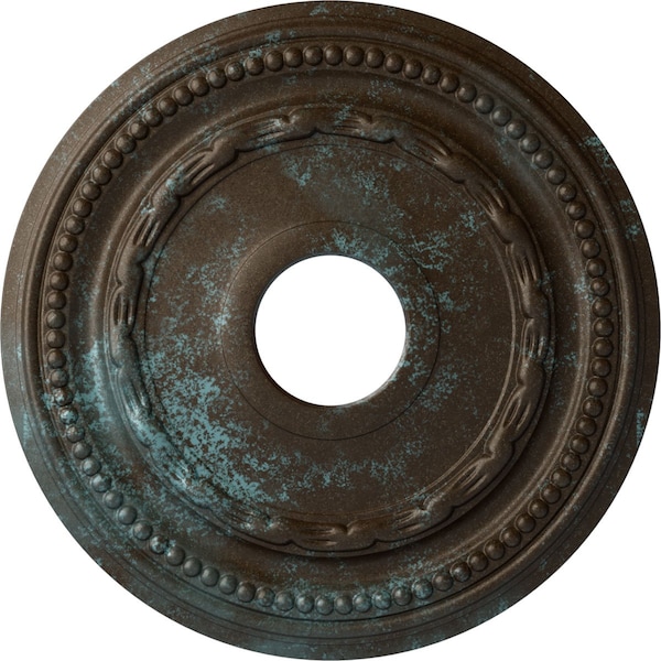 Ekena Millwork Federal Ceiling Medallion (Canopies up to 8 1/2"), 15 3/8"OD x 3 5/8"ID x 1"P, Bronze Blue Patina CM15FEBBS - main